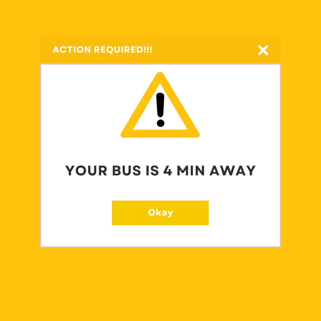 peep sends you a notification for when your bus is close by